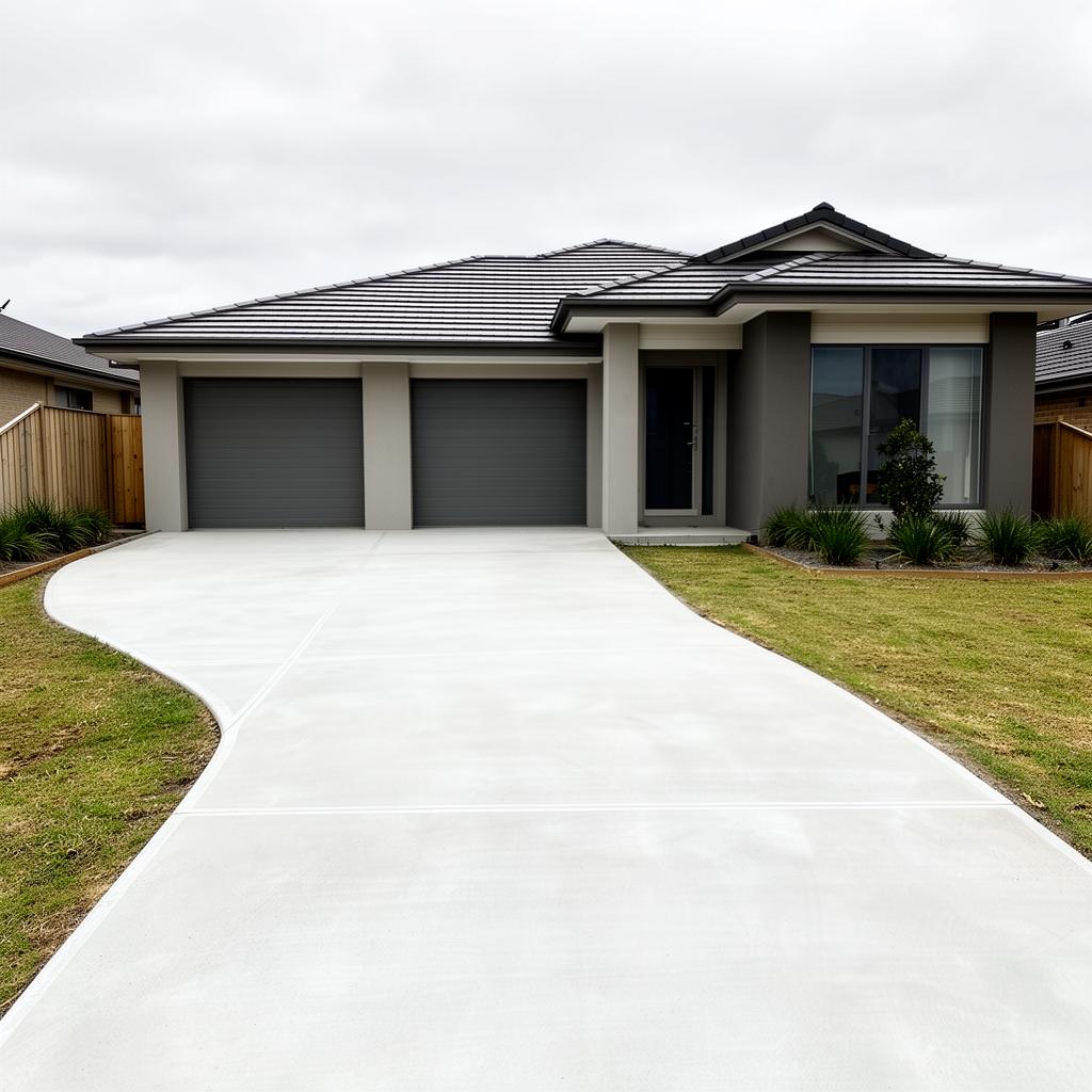 Concrete driveway after